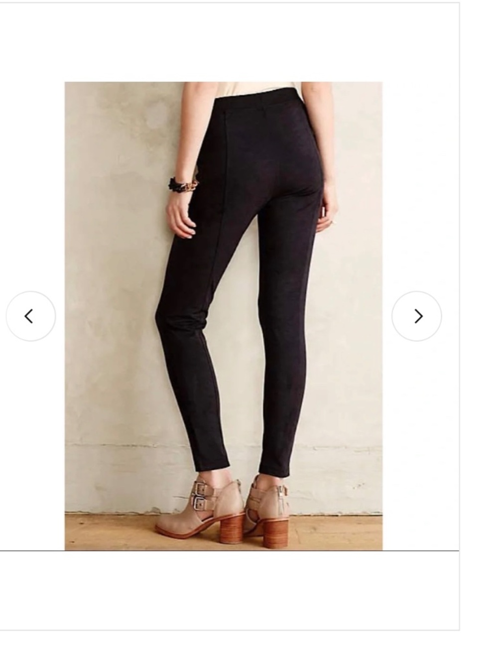 Anthropologie Pseudosuede Leggings by La Fee Verte. Medium Black